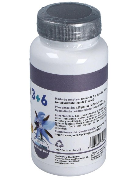 Omega 3+6 Borraja + Salmon 500Mg. 120Perlas