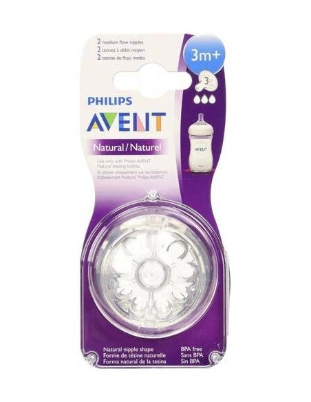 Avent Pack Tetinas Natural Flujo Medio 3M 2Uds