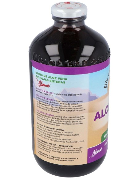 Lily Of The Desert Aloe Vera Hojas Enteras Vidrio 946Ml