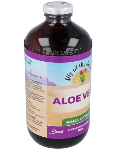 Lily Of The Desert Aloe Vera Hojas Enteras Vidrio 946Ml