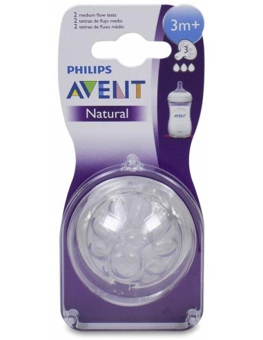 Avent Pack Tetinas Natural Flujo Medio 3M 2Uds