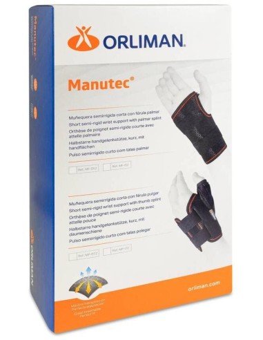 Orliman Muñequera Semirrígida Férula Palmar Corta Izquierda Mf-I52 Talla 1, 1 Unidad