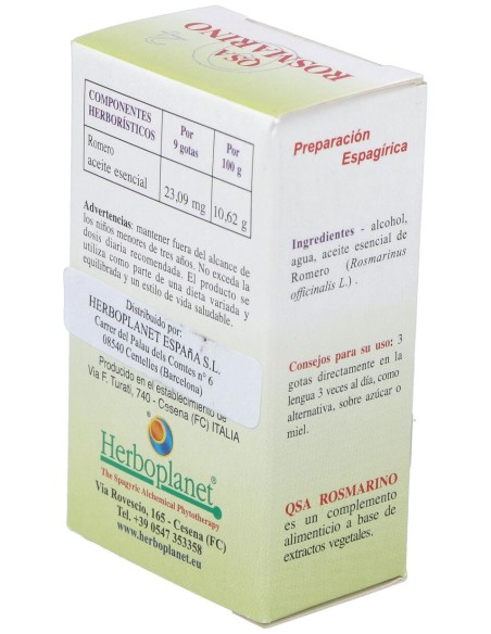 Herboplanet Qsa Rosmarino Romero Gotas 10Ml