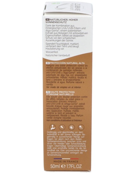 Les Laboratoires De Biarritz Algamaris Crème Solaire Visage Teintée Dorée Spf30 Certifiée Bio