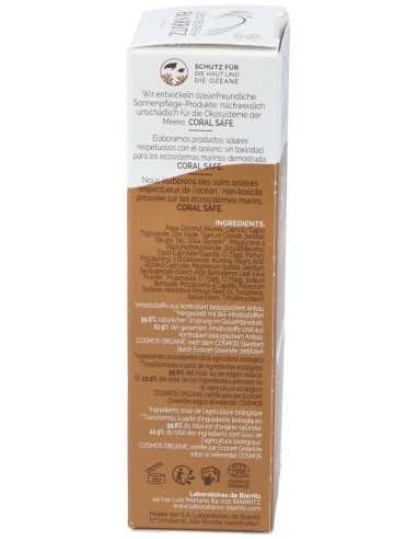 Les Laboratoires De Biarritz Algamaris Crème Solaire Visage Teintée Dorée Spf30 Certifiée Bio