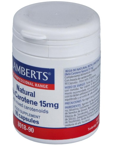 Lamberts Beta Caroteno Natural 15Mg 90Caps.