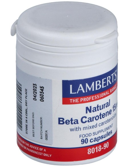 Lamberts Beta Caroteno Natural 15Mg 90Caps.