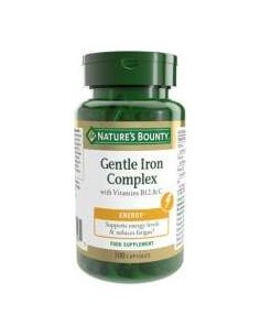 Nature'S Bounty Hierro Gentle Complex Con Vit C Y B12 100 Cáps. 2