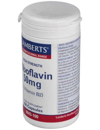 Vitamina B-2 50 Mg.(Riboflavina) 100 Cap.