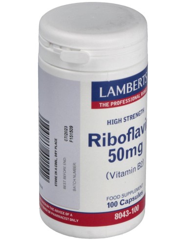Vitamina B-2 50 Mg.(Riboflavina) 100 Cap.
