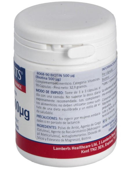 Lamberts Biotin 500Mg 90Cáps