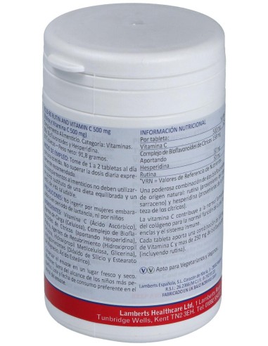 Lamberts Rutina Y Vitamina C 500Mg + Bioflavonoides 90Comp