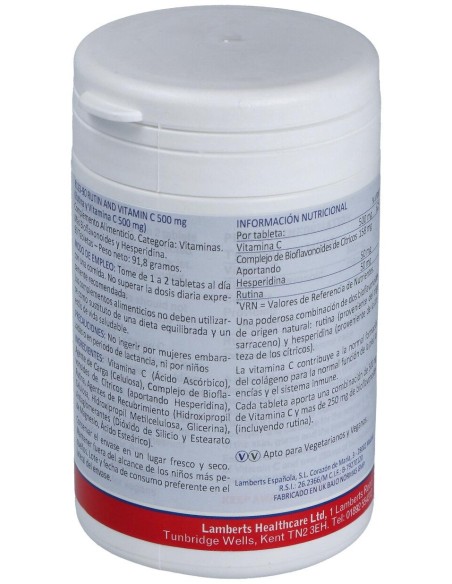 Lamberts Rutina Y Vitamina C 500Mg + Bioflavonoides 90Comp