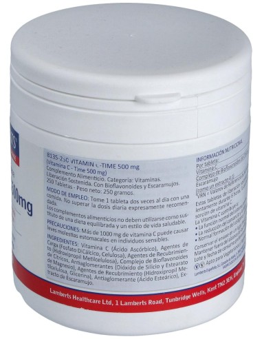 Vitamina C 500Mg. Time Lib. Sostenida 250 Comp.