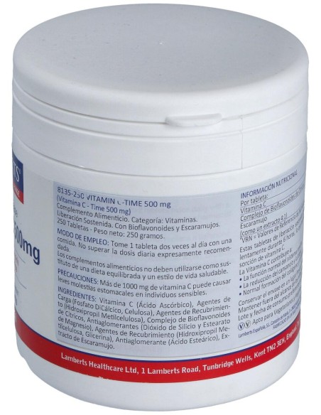 Vitamina C 500Mg. Time Lib. Sostenida 250 Comp.