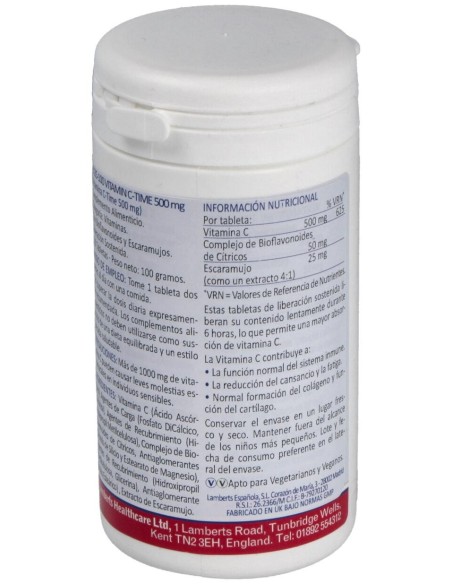 Vitamina C 500Mg Time De Lib. Sostenida 100 Comp.