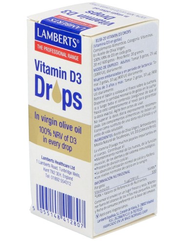 Lamberts Vitamina D3 En Gotas 20Ml
