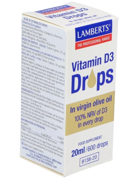 Lamberts Vitamina D3 En Gotas 20Ml