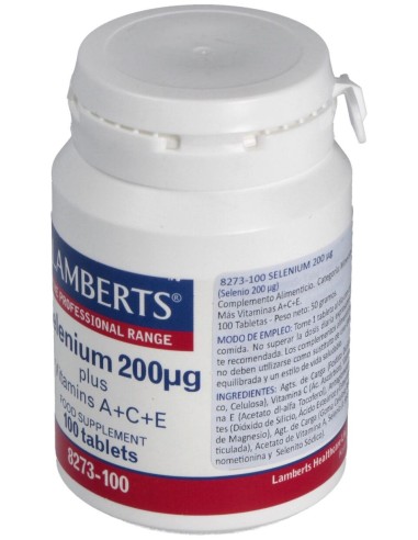 Lamberts Selenio 200Μg + Vitaminas A+C+E 100 Comprimidos
