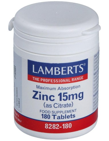 Zinc (Como Citrato) 15 Mg. 180Comp.