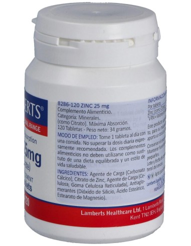 Lamberts Zinc 25Mg 120Comp
