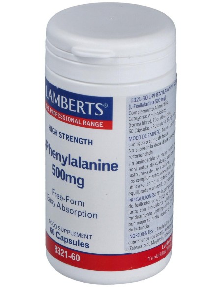 Lamberts L-Fenilalanina 500 Mg 60 Cápsulas