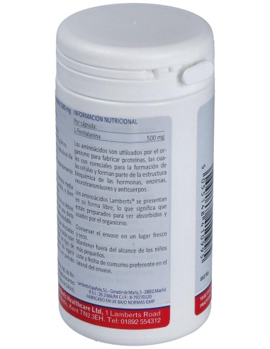 Lamberts L-Fenilalanina 500 Mg 60 Cápsulas
