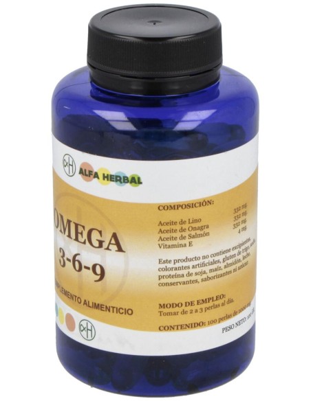 Omega 3-6-9 Aceite De Salmon-Onagra-Lino 100Perlas