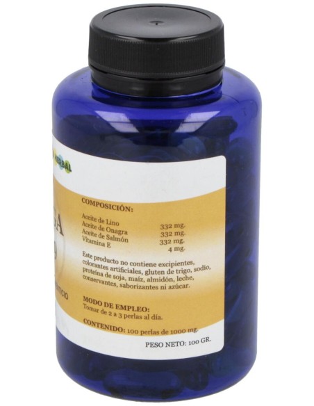 Omega 3-6-9 Aceite De Salmon-Onagra-Lino 100Perlas