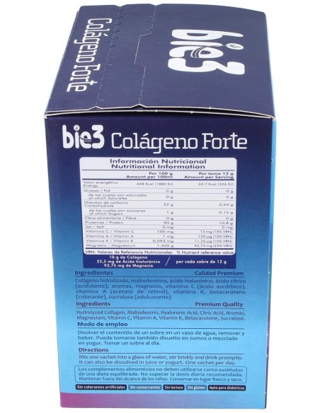 Bio3 Colágeno Forte Articulaciones Y Piel 30 Sobres