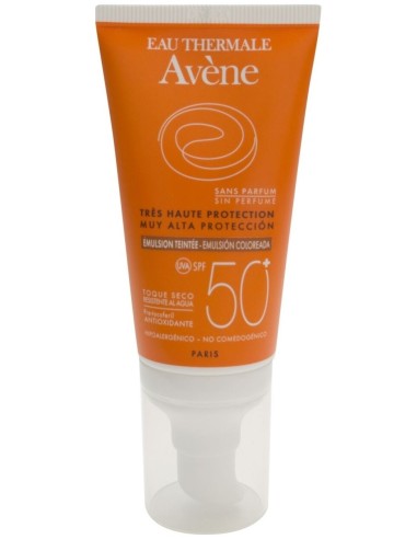 Avène Emulsión Coloreada Spf 50+ Toque Seco Oil Free Sin Perfume, 50 Ml