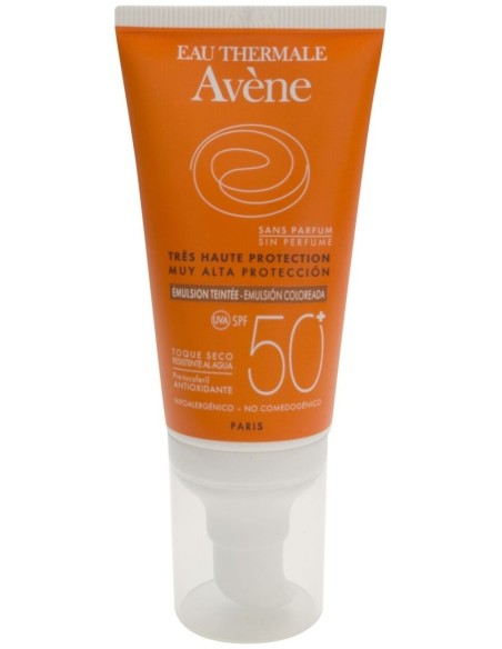 Avène Emulsión Coloreada Spf 50+ Toque Seco Oil Free Sin Perfume, 50 Ml