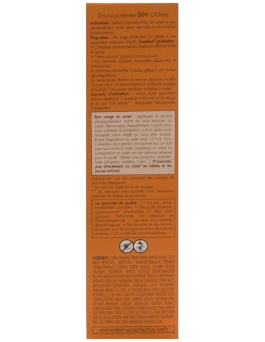 Avène Emulsión Coloreada Spf 50+ Toque Seco Oil Free Sin Perfume, 50 Ml