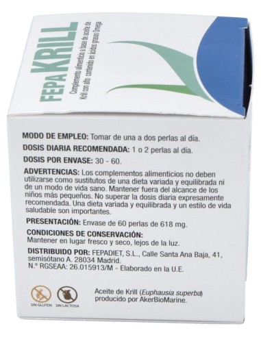 Fepa-Krill 500Mg. 60Perlas