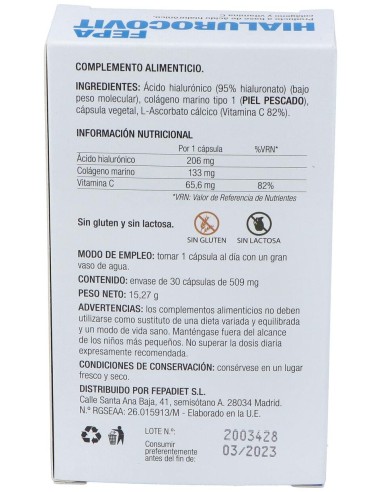 Fepa-Hialurocovit 200Mg. 30Cap.