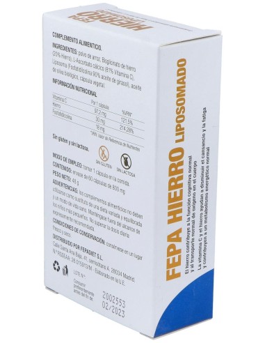 Fepadiet Hierro Liposomado 30Mg 60Caps