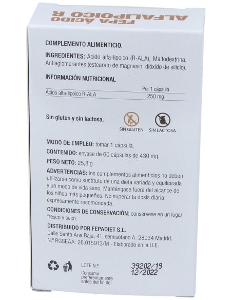 Fepadiet Acido Alfa-Lipoico R Ala 60Caps