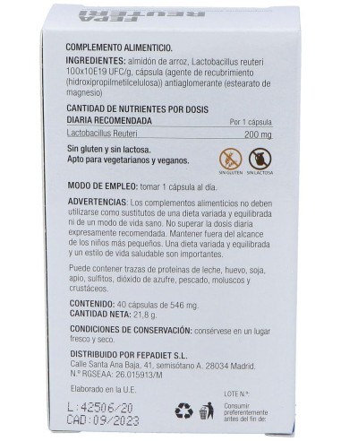 Fepadiet Reuteri Gastroresistentes 40Caps