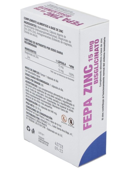 Fepadiet Fepa Zinc Bisglicinato 15Mg 60Caps