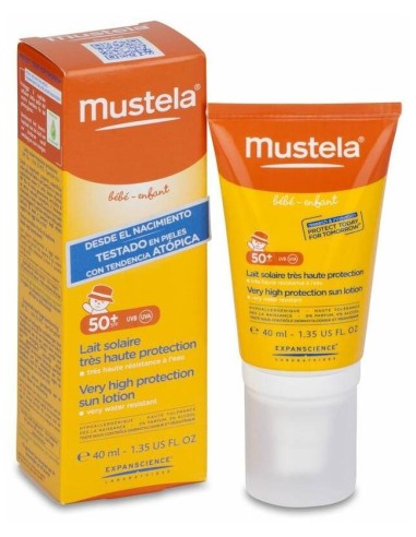 Mustela Lait Solaire Très Haute Protection Spf 50+ 40Ml