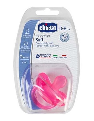 Chicco Chupete Physioforma Soft Orthodontic Silicona +0M Rosa 1Ud
