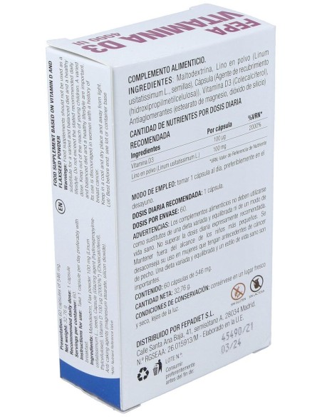 Fepa-Vitamina D3 4000Ui 60Cap.
