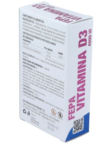 Fepa-Vitamina D3 4000Ui 60Cap.