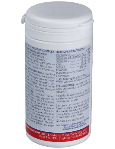 Lamberts Complejo De Beta Glucanos 60 Comp