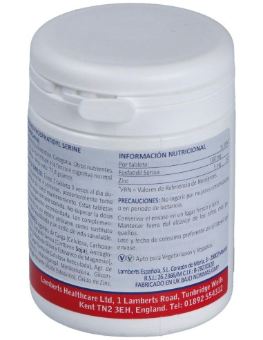 Lamberts Fosfatidil Serina 100 Mg 60 Comp