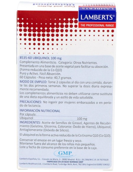 Lamberts Ubiquinol 100Mg 60Caps