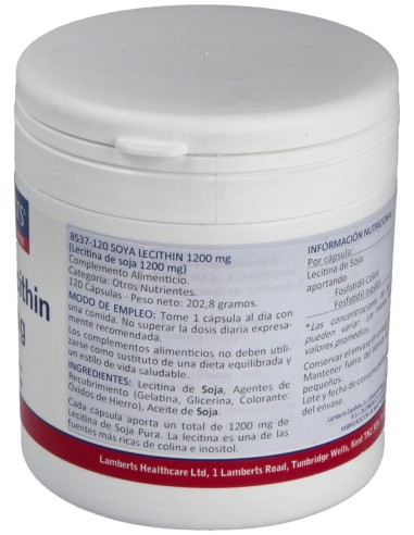 Lecitina De Soja 1200 Mg. 120 Cap.