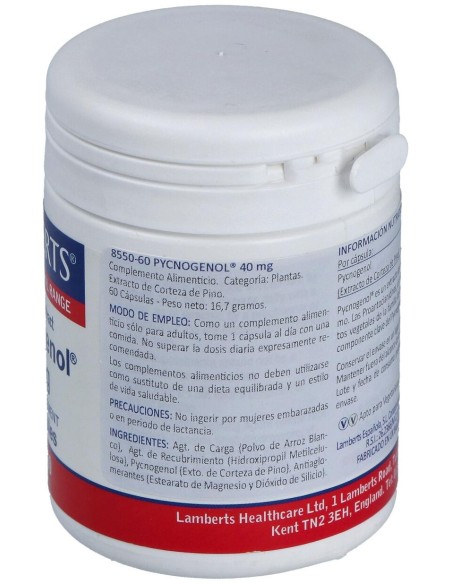 Pycnogenol 40 Mg.(Extracto De Pino Bark) 60 Cap.