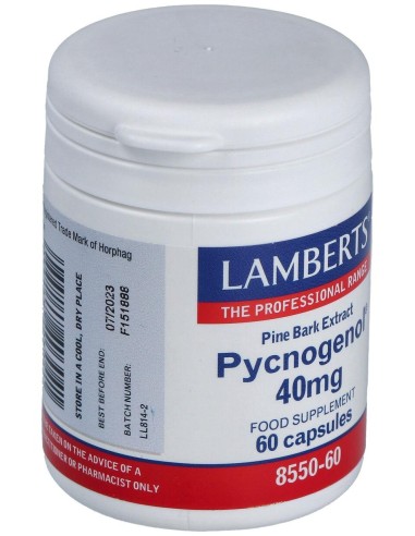 Pycnogenol 40 Mg.(Extracto De Pino Bark) 60 Cap.
