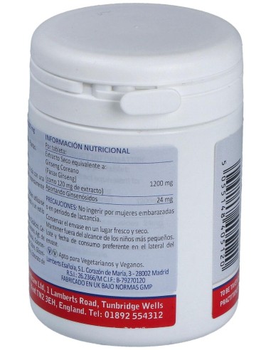 Lamberts Korean Ginseng 1200Mg 60Comp